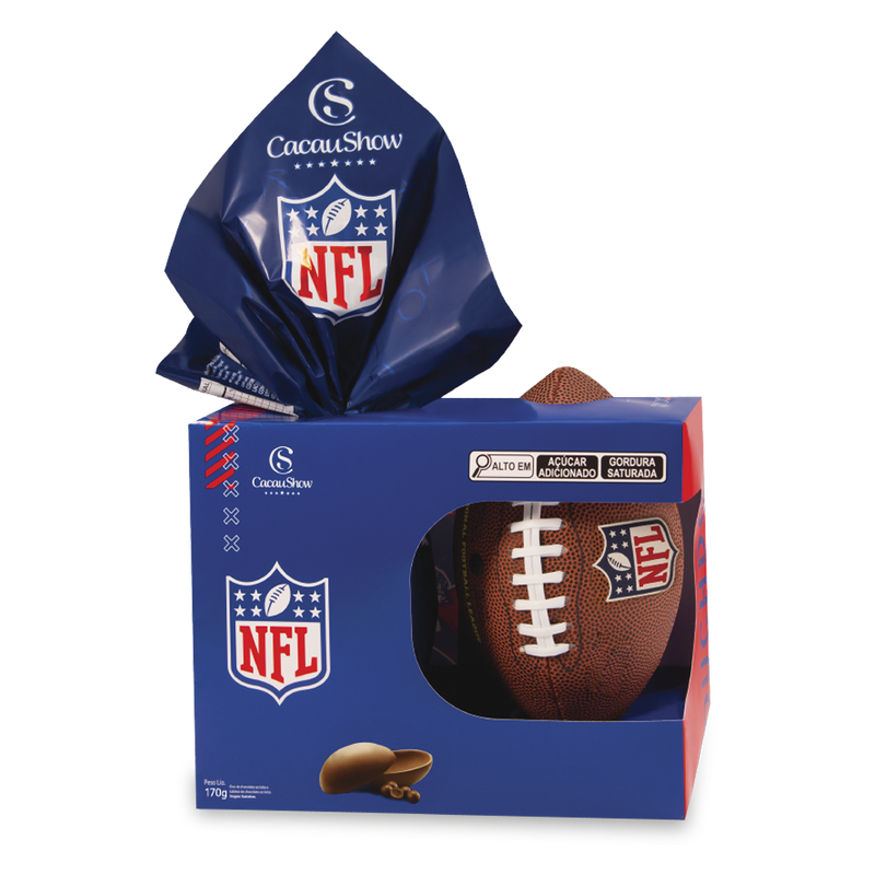 [Caixa Branca] Ovo de Páscoa ao Leite Chocoesportes Bola NFL 1570Kg