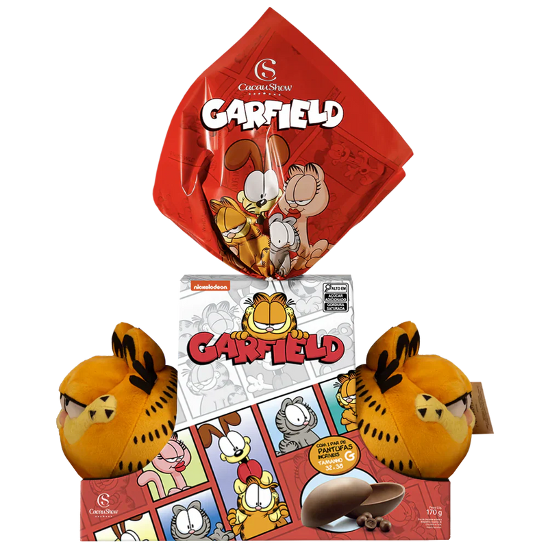 [Caixa Branca] Ovo de Páscoa ao Leite Pantufa Garfield G 1,570Kg