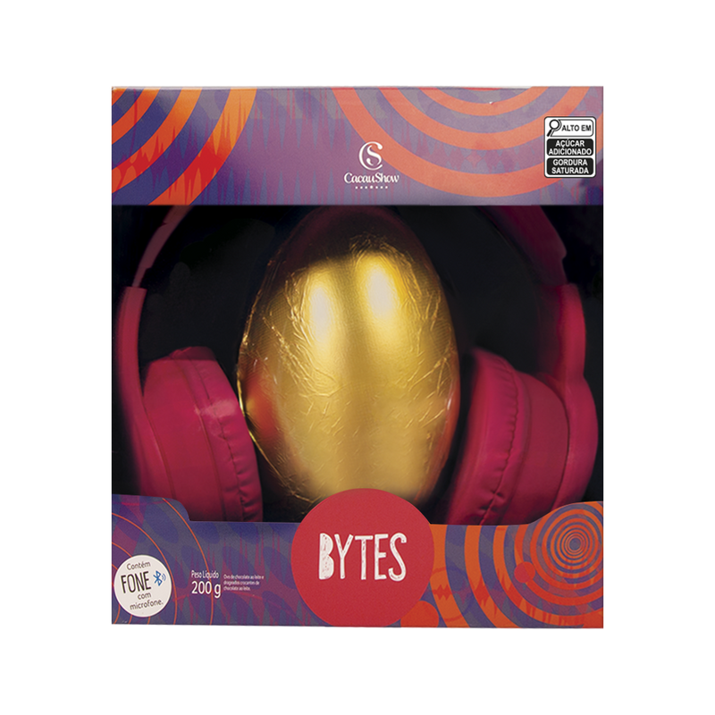 Ovo de Páscoa ao Leite Bytes Fone Rosa 200g