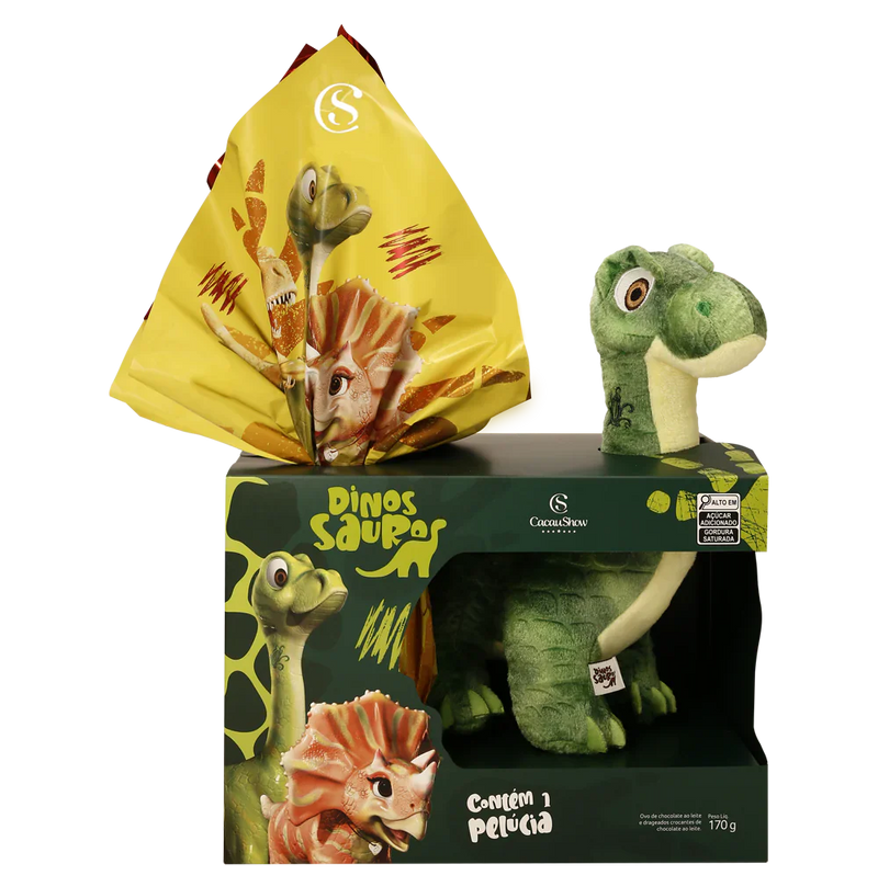 Ovo de Páscoa ao Leite Dinossauros Pelúcia Dylan 170g