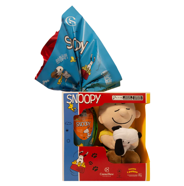 Ovo de Páscoa ao Leite Pelúcia Snoopy com Charlie Brown 170g