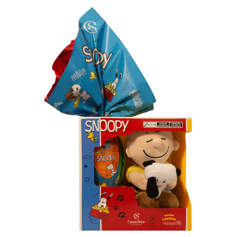 Ovo de Páscoa ao Leite Pelúcia Snoopy com Charlie Brown 170g