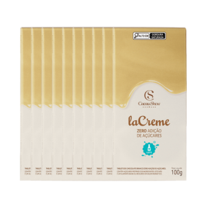 [Caixa Branca] Tablete laCreme Branco Zero Adição de Açúcar 10x100g